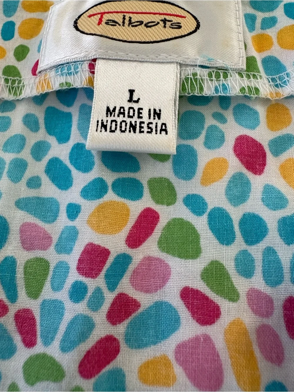 Talbots Colorful Mosaic Print coverup drawstring waist size large